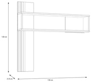 Wandboard JOAKIMIS mit 2 Ablagen Optik Mauvella Eiche  / Schwarz