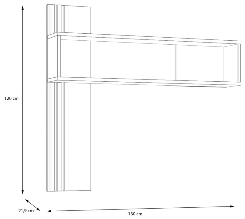 Wandboard JOAKIMIS mit 2 Ablagen Optik Mauvella Eiche  / Schwarz