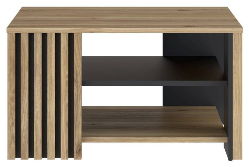 Couchtisch JOAKIMIS 80 x 80 cm Schwarz / Mauvella Eiche Optik Forte