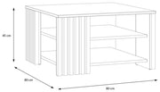 Couchtisch JOAKIMIS 80 x 80 cm Schwarz / Mauvella Eiche Optik Forte