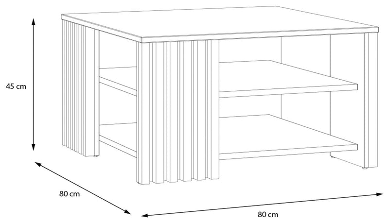 Couchtisch JOAKIMIS 80 x 80 cm Schwarz / Mauvella Eiche Optik Forte