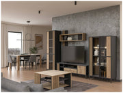 Couchtisch JOAKIMIS 80 x 80 cm Schwarz / Mauvella Eiche Optik Forte