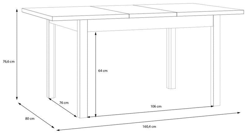 Esstisch Ausziehtisch JOAKIMIS 120-160 cm Mauvella-Eiche Nachbildung
