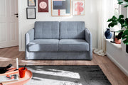 Schlafsofa MILANO Stoff Corto mit zwei Liegeflächen in Hellblau