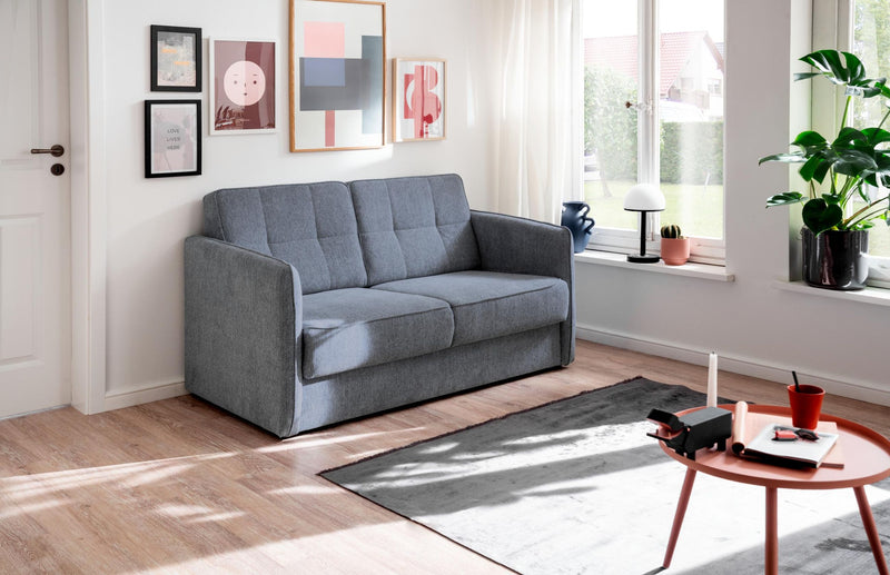 Schlafsofa MILANO Stoff Corto mit zwei Liegeflächen in Blau