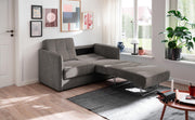 Schlafsofa MILANO Stoff Corto mit zwei Liegeflächen in Grau-Braun