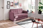 Schlafsofa MILANO Stoff Corto mit zwei Liegeflächen in Rosa