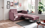 Schlafsofa MILANO Stoff Corto mit zwei Liegeflächen in Rosa