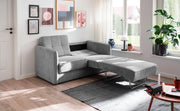 Schlafsofa MILANO Stoff Corto mit zwei Liegeflächen in Silber