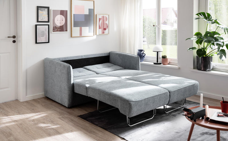 Schlafsofa MILANO Stoff Corto mit zwei Liegeflächen in Mint