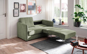 Schlafsofa MILANO Stoff Corto mit zwei Liegeflächen in Grün