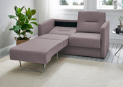 Schlafsofa Funktionssofa REGI Stoff Travis mit getrennten Liegeflächen in Rosa