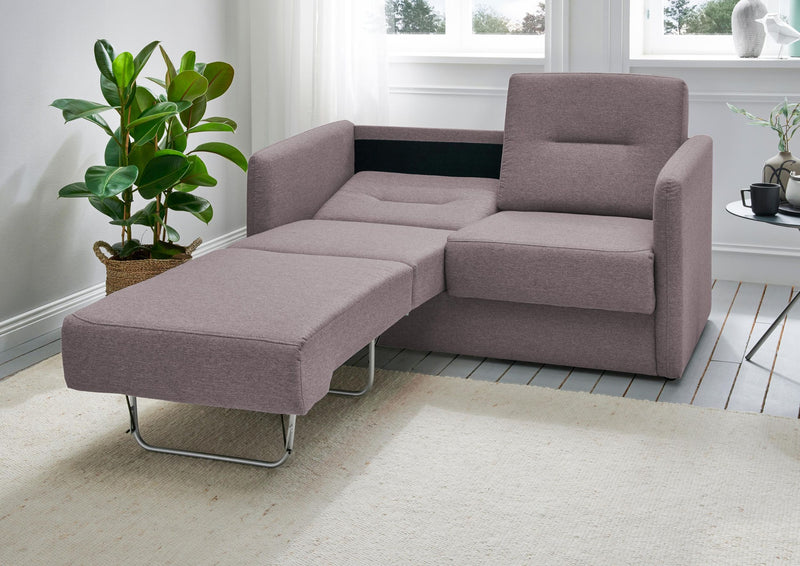 Schlafsofa Funktionssofa REGI Stoff Travis mit getrennten Liegeflächen in Rosa