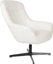 Zuiver Lounge Sessel YUKI drehbar mit angesagten Bouclé Stoff Weiß