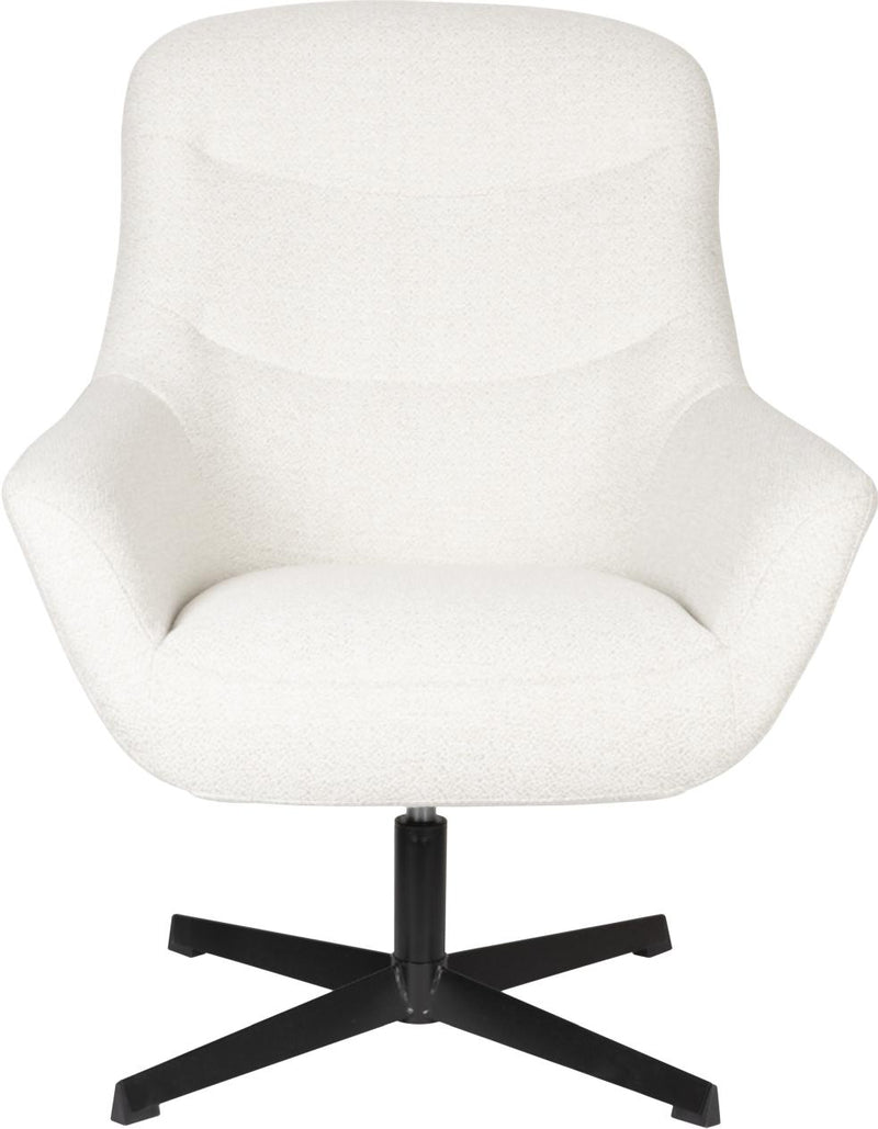 Zuiver Lounge Sessel YUKI drehbar mit angesagten Bouclé Stoff Weiß