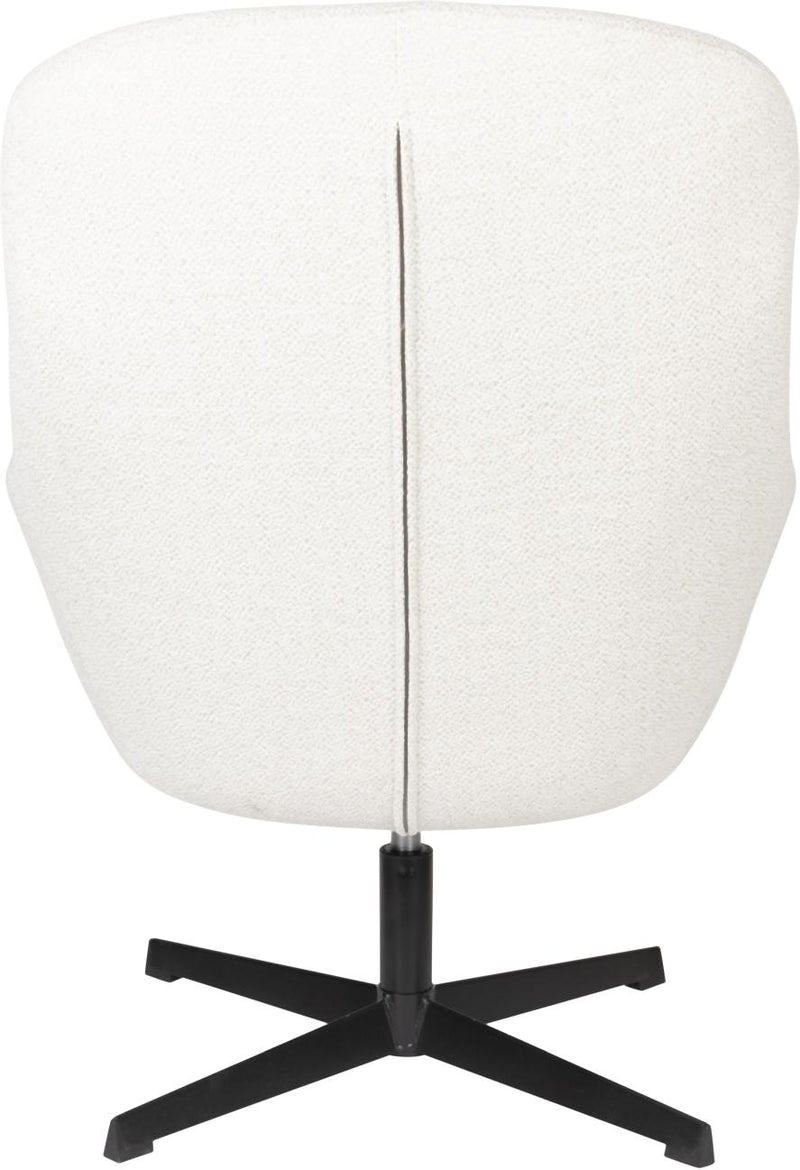 Zuiver Lounge Sessel YUKI drehbar mit angesagten Bouclé Stoff Weiß