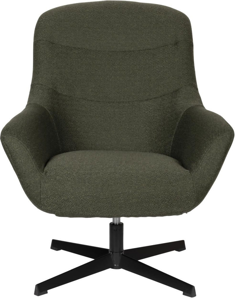 Zuiver Lounge Sessel YUKI drehbar mit angesagten Bouclé Stoff Grün