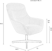 Zuiver Lounge Sessel YUKI drehbar mit angesagten Bouclé Stoff Grün