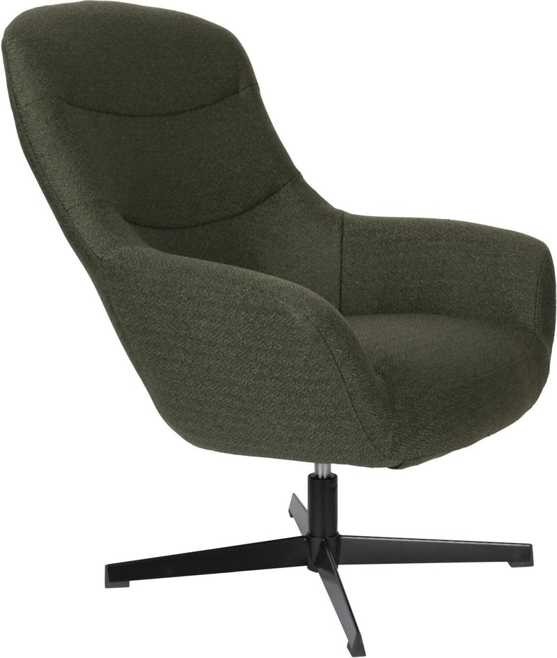 Zuiver Lounge Sessel YUKI drehbar mit angesagten Bouclé Stoff Grün