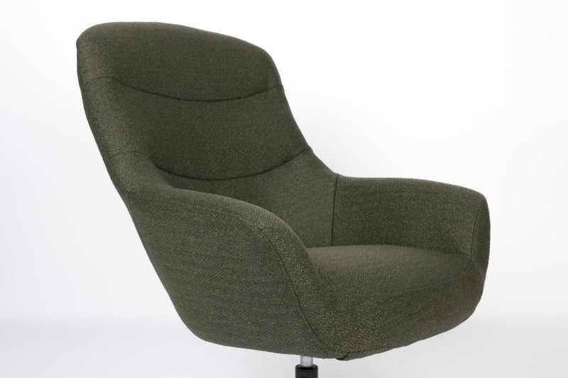 Zuiver Lounge Sessel YUKI drehbar mit angesagten Bouclé Stoff Grün