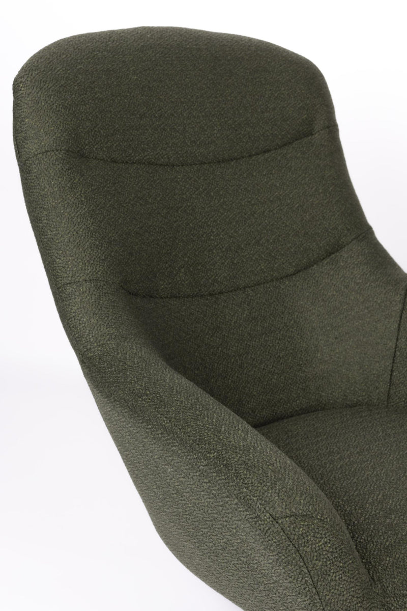 Zuiver Lounge Sessel YUKI drehbar mit angesagten Bouclé Stoff Grün