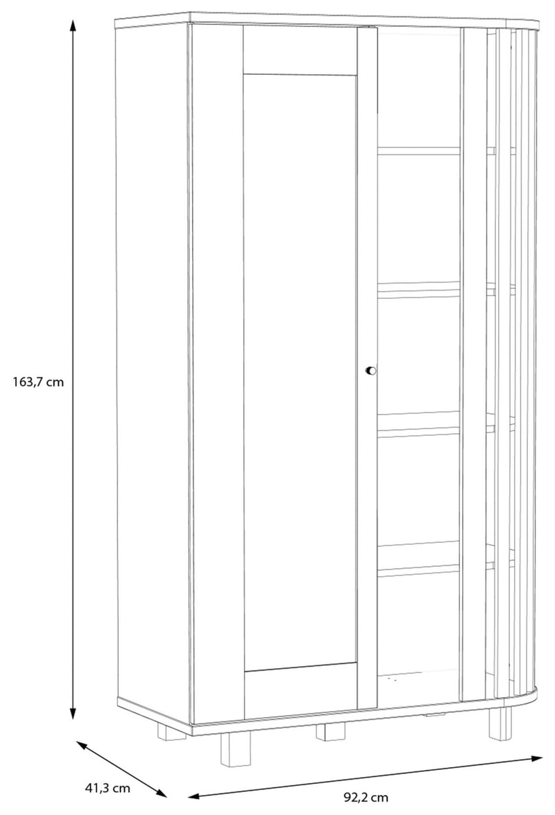 Highboard Vitrine RANFLURY Optik Mauvella Eiche von Forte