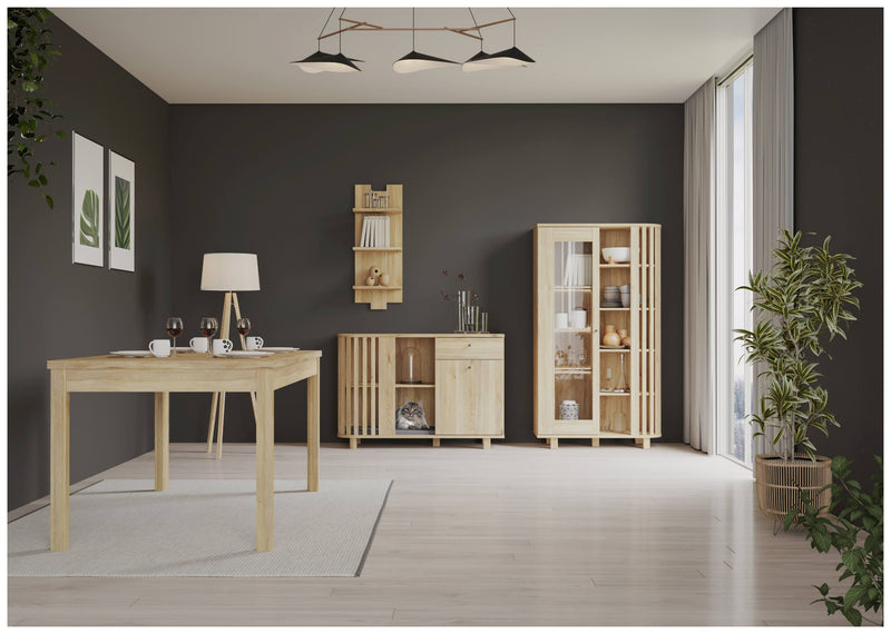 Highboard Vitrine RANFLURY Optik Mauvella Eiche von Forte