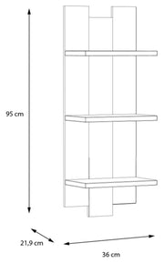 Wandboard RANFLURY mit 3 Ablagen Optik Mauvella Eiche