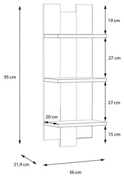 Wandboard RANFLURY mit 3 Ablagen Optik Mauvella Eiche