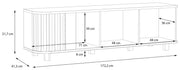Wohnwand RANFLURY 01 Wohnzimmerschrank 3-tlg. Optik Mauvella Eiche