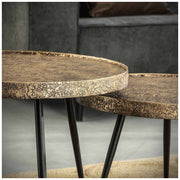 Beistelltisch ZAND Bronze Antik 2-Satz-Tisch Metall sandgestrahlt 