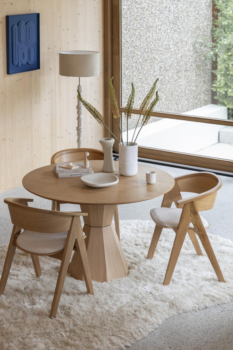 Tisch Esstisch LOTUS Rund Ø 120 cm von Zuiver Eiche furniert