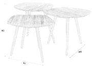 Couchtisch CUTIE 3-er Set aus recyceltem Teakholzfurnier