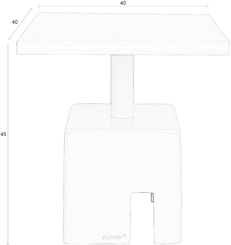 Beistelltisch CHUBBY quadratisch Blau von Zuiver