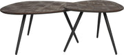 Couchtisch PION 2-er Set aus recyceltem Teakholzfurnier