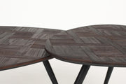 Couchtisch PION 2-er Set aus recyceltem Teakholzfurnier