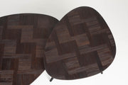 Couchtisch PION 2-er Set aus recyceltem Teakholzfurnier
