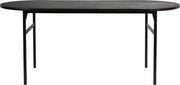 Esstisch MARCIO BLACK furniert 180 x 80 cm mit abgerundeter Platte