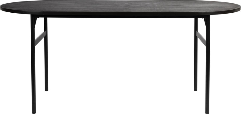 Esstisch MARCIO BLACK furniert 180 x 80 cm mit abgerundeter Platte