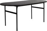 Esstisch MARCIO BLACK furniert 180 x 80 cm mit abgerundeter Platte