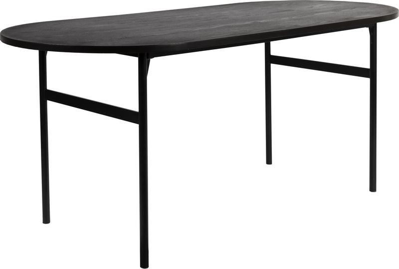 Esstisch MARCIO BLACK furniert 180 x 80 cm mit abgerundeter Platte
