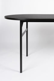 Esstisch MARCIO BLACK furniert 180 x 80 cm mit abgerundeter Platte