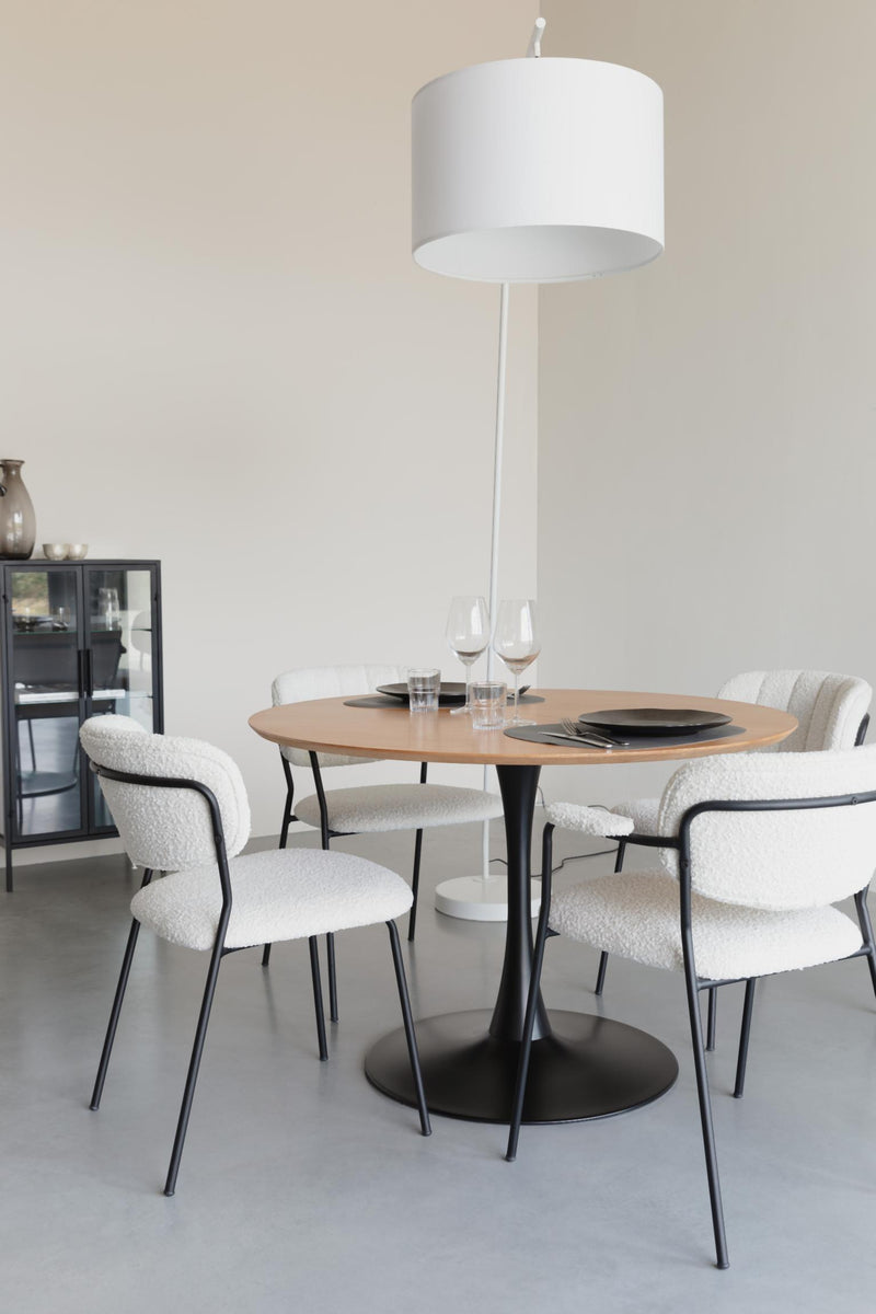 Tisch Esstisch RAKU NATURAL Eiche furniert Ø 110 cm runde Tischplatte