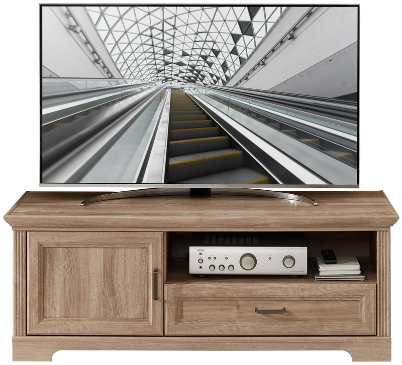 TV Lowboard VIENNA 143 cm Eiche Nachbildung mit Wendefüllung