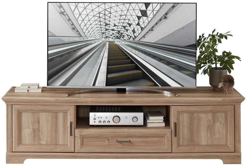 TV Lowboard VIENNA 193 cm Eiche Nachbildung mit Wendefüllung