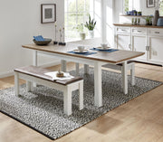 Esstisch JASMIN 160 x 90 cm ausziehbar auf 220 cm - Pinie mit weiß