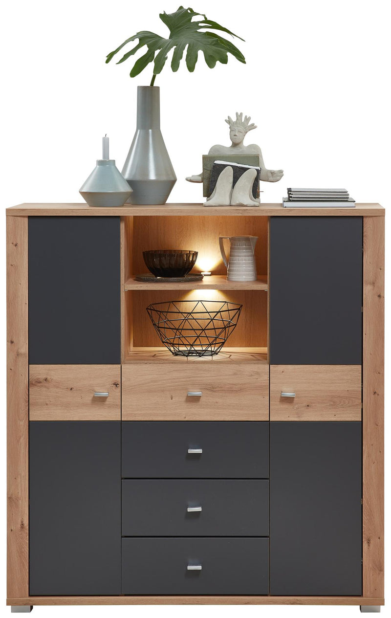 Highboard PABLO Artisan Eiche - Graphit