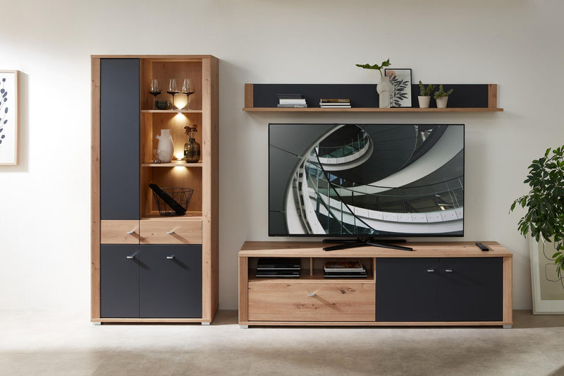 TV Lowboard PABLO 193 cm Eiche - Graphit