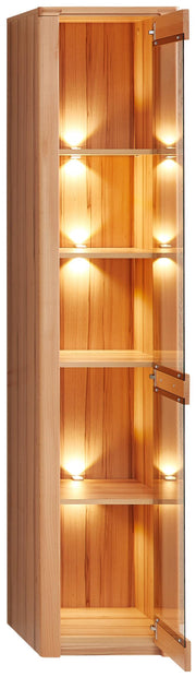 Vitrine 1-türig NATURE ONE Front Kernbuche Massivholz - mit LED