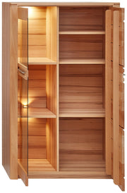 Highboard NATURE ONE Front Kernbuche Massivholz - mit LED Beleuchtung